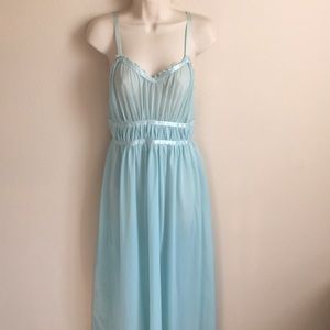 EXTACEE Chiffon Nylon Blue Nightie Vintage S